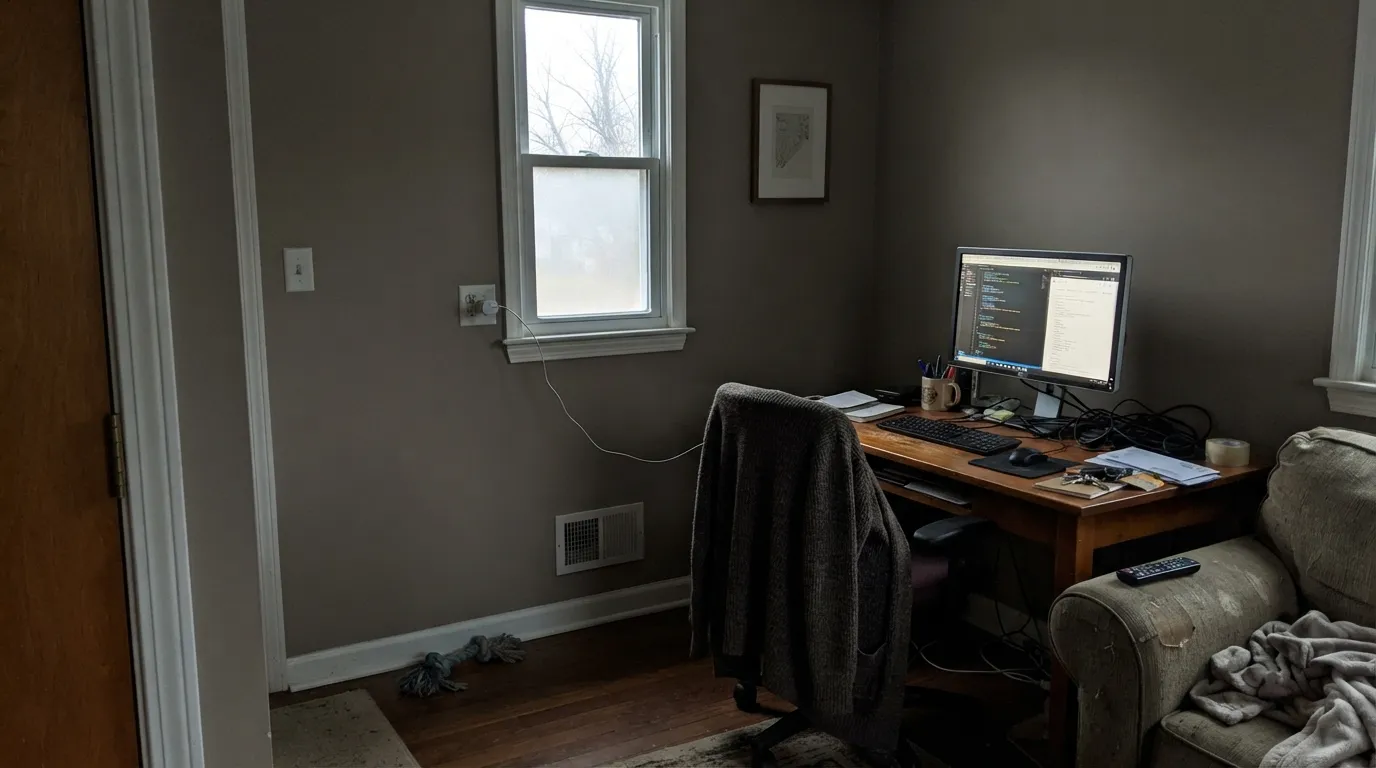The honest shot: without real daylight it reads two shades darker and flatter than the fan-deck chip promised — the exact 'is this going to be too dark' worry readers post before painting.