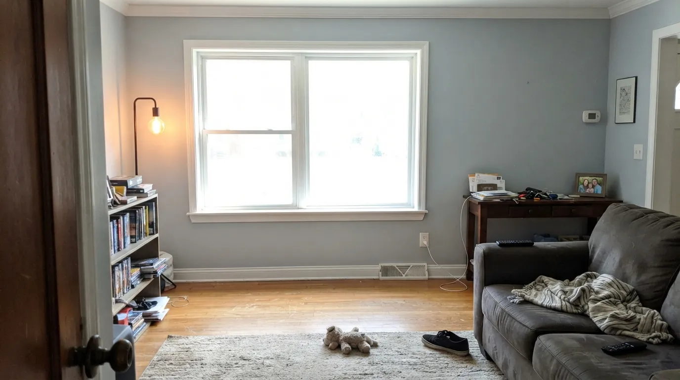 Sherwin-Williams Olympus White in a real room