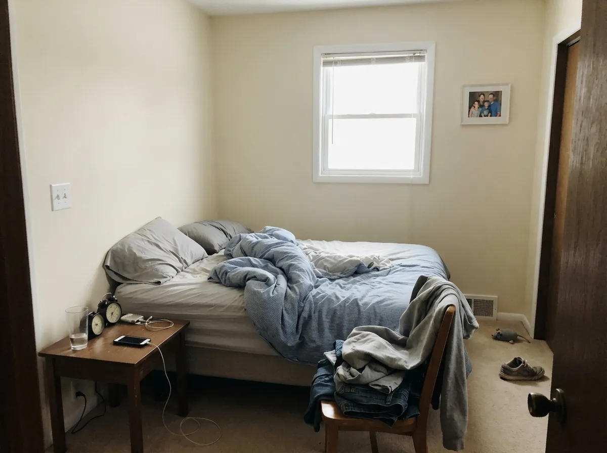 In cool north light the yellow largely cancels out and it reads as a soft neutral white — its safest room.