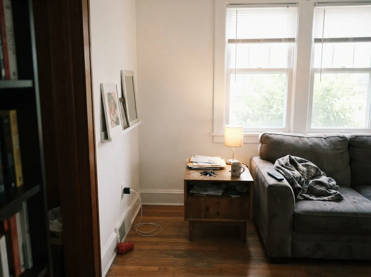 Pure White living room walls and trim in south-facing afternoon sun.