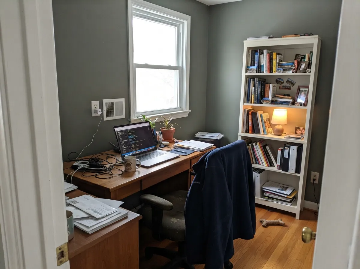 In direct south light the green finally shows itself, and the room feels grounded rather than dark.
