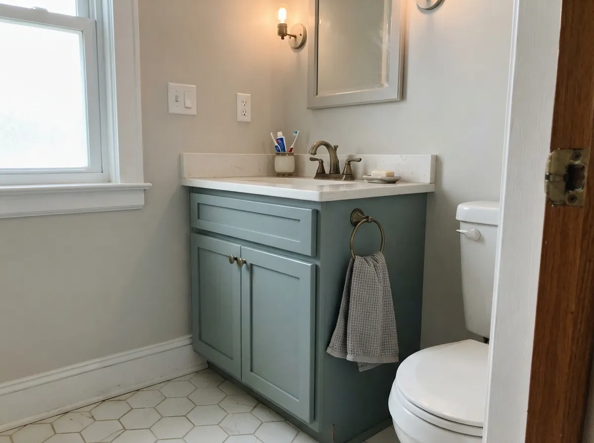 Against white stone and brass it stays soft and spa-like — one of its best rooms.