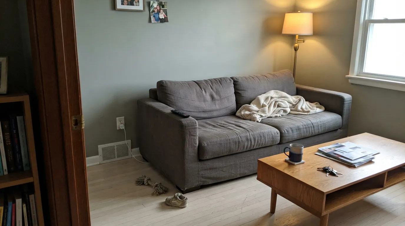Sherwin-Williams Softened Green in a real room