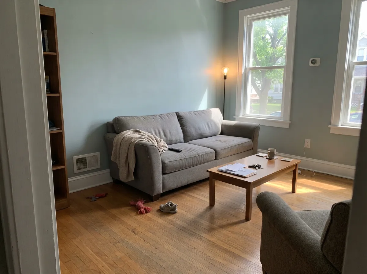 Stardew living room walls in bright south-facing daylight.