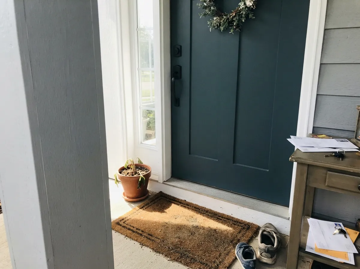 Full daylight pulls real blue-green out of it — a confident, deliberate color, not a flat dark block.