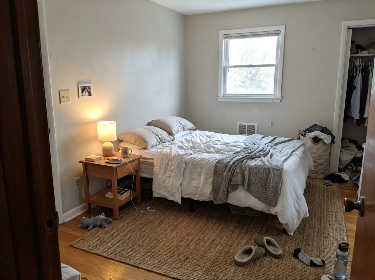 Morning east light keeps it soft and warm — the quiet, low-drama register this color is built for.