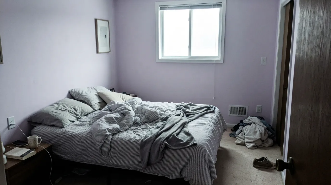 The honest shot: in north light and under cool LEDs the violet side takes over and Teaberry reads pale lilac instead of pink — the single most common surprise with this color.