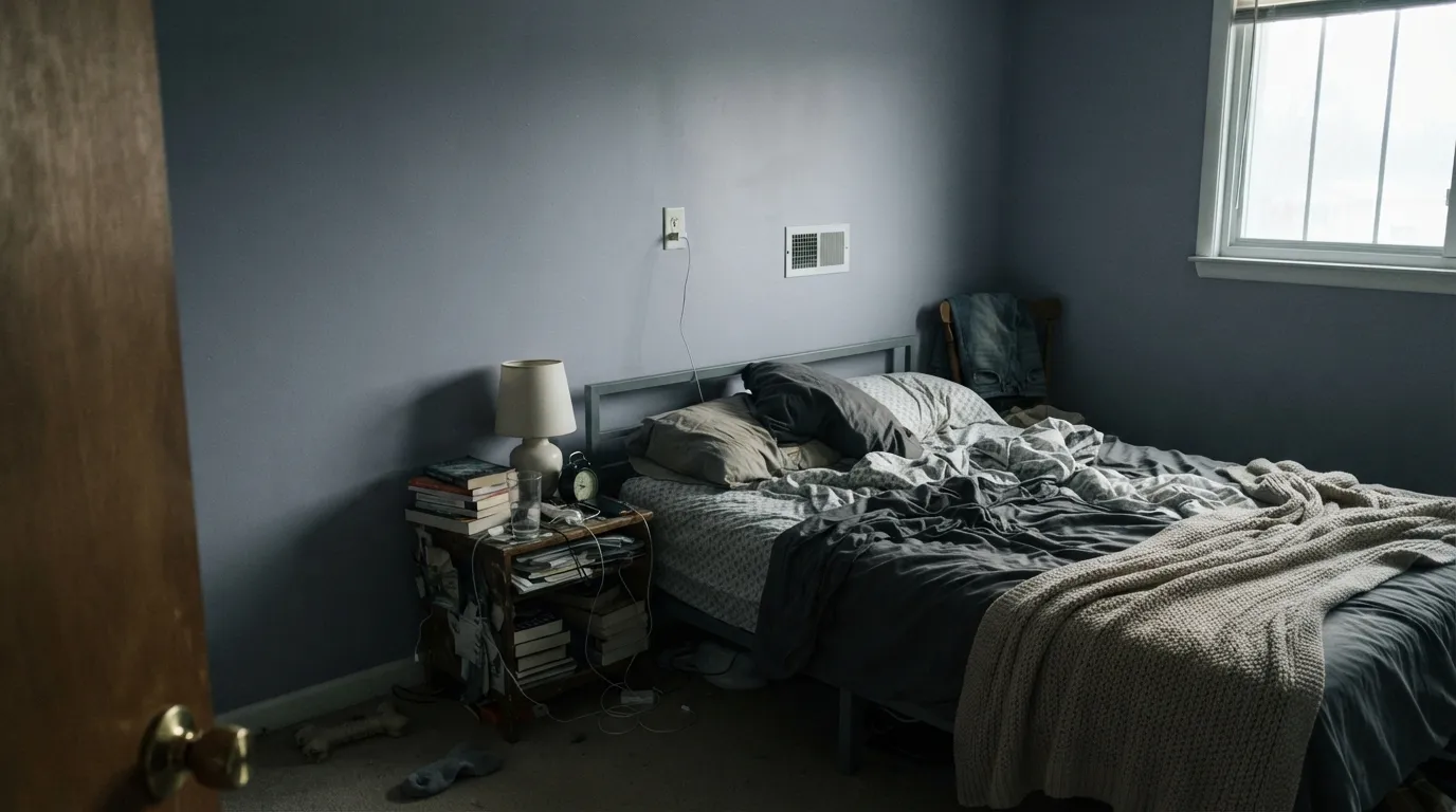 The honest shot: cool, filtered north light drains the violet out and leaves a flat gray-blue — the exact "more gray than purple" complaint from real reviews.