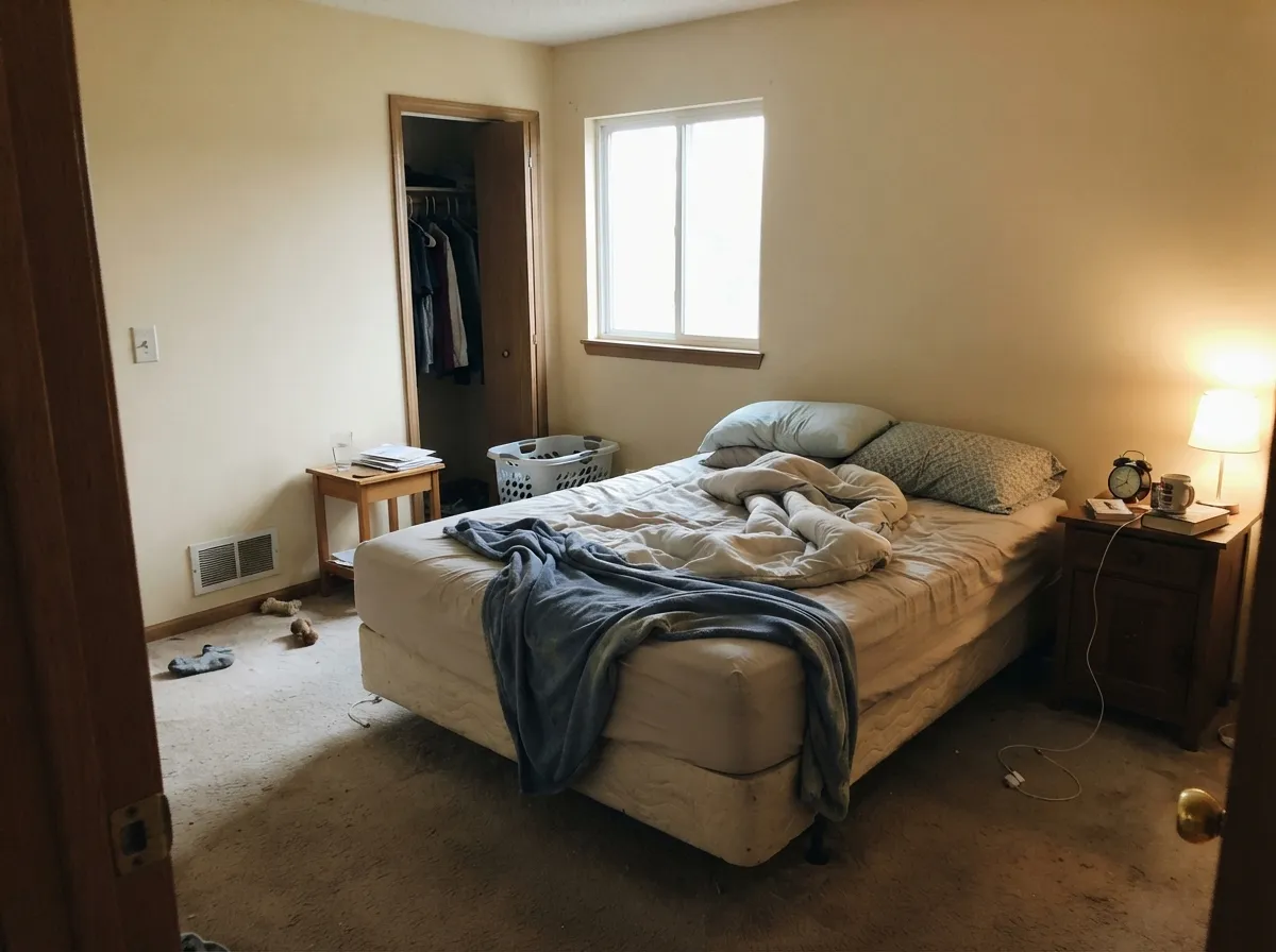 In a morning-lit bedroom it stays a creamy off-white — the softness people want, with just enough biscuit-tan to keep the room from going cold.