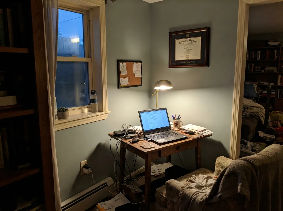 Under a warm lamp at dusk the sage stays quiet and green-tinted instead of turning plain gray.