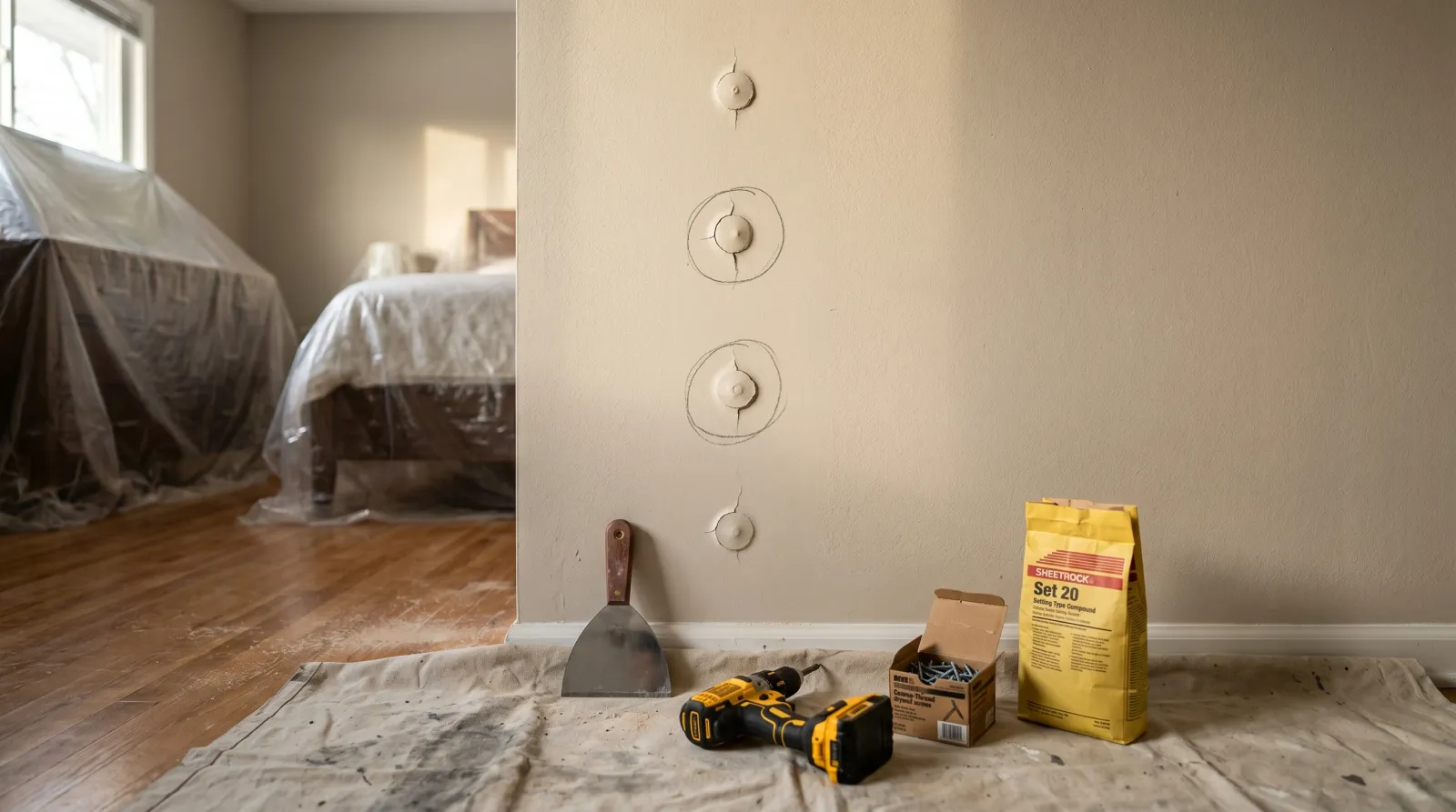 How to Fix Drywall Nail and Screw Pops Before Painting