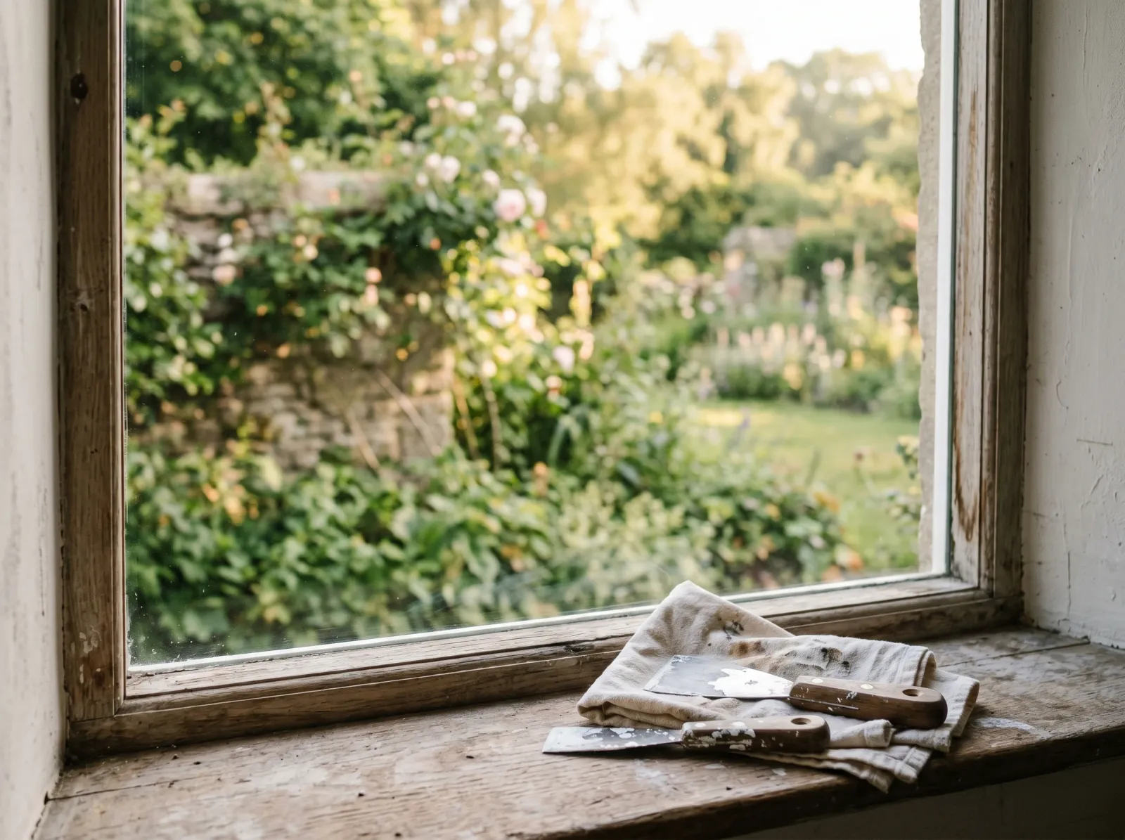 Clean streak-free windowpane after dried paint has been removed