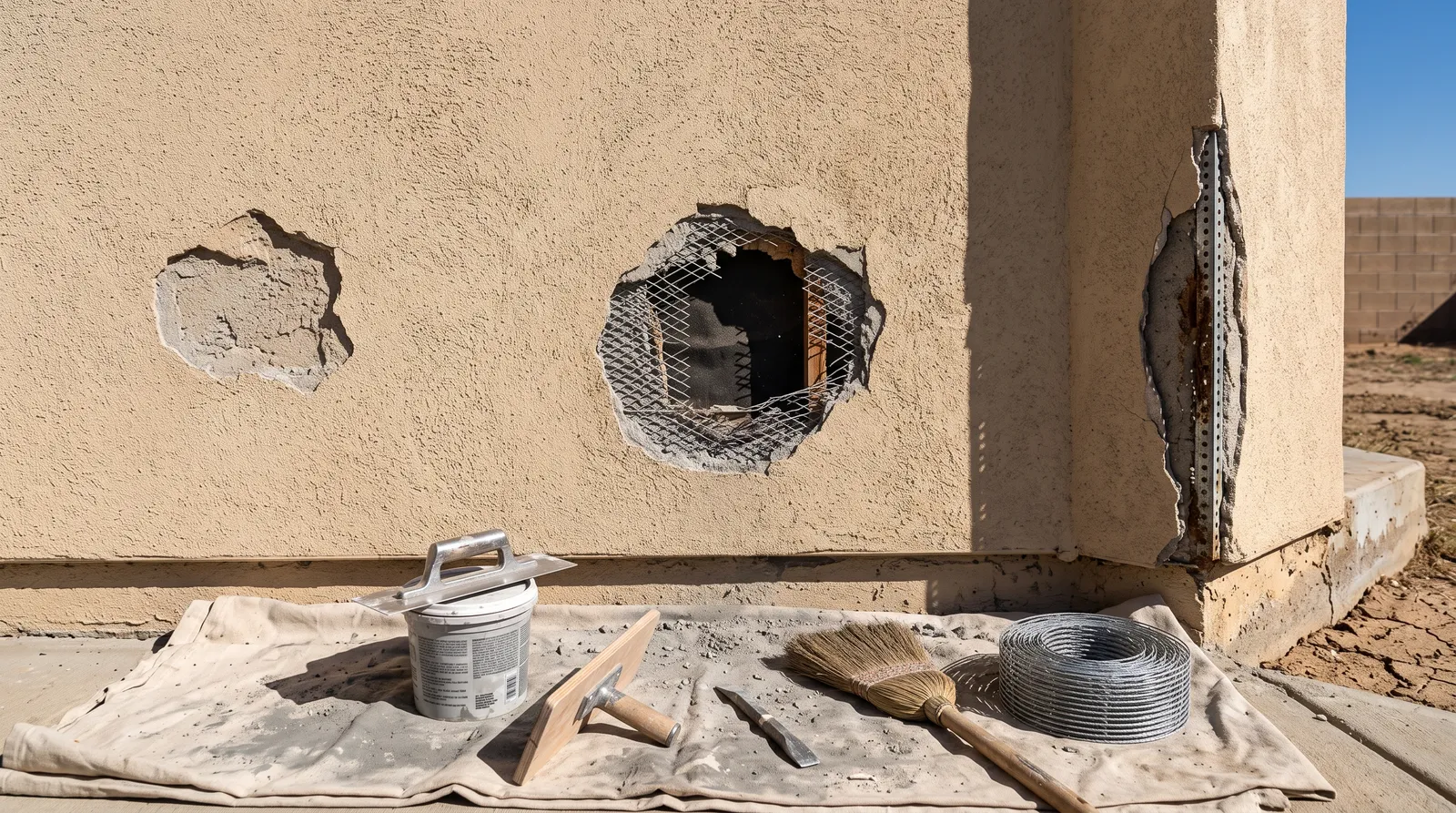 How to Repair Stucco: Holes, Chips, and Blown Corners