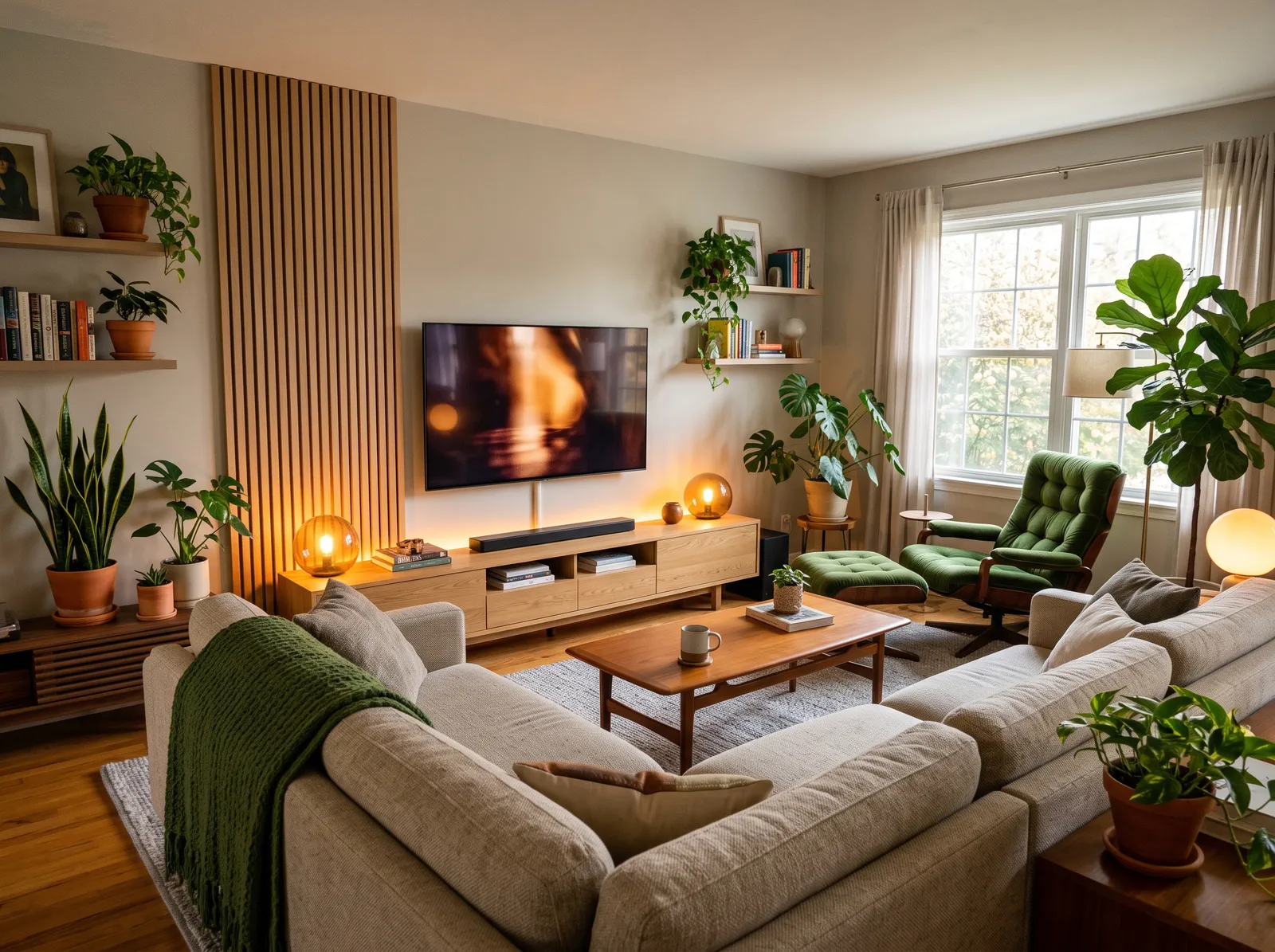 Basement painted in Plymouth Rock — Easy Agreeable Greige