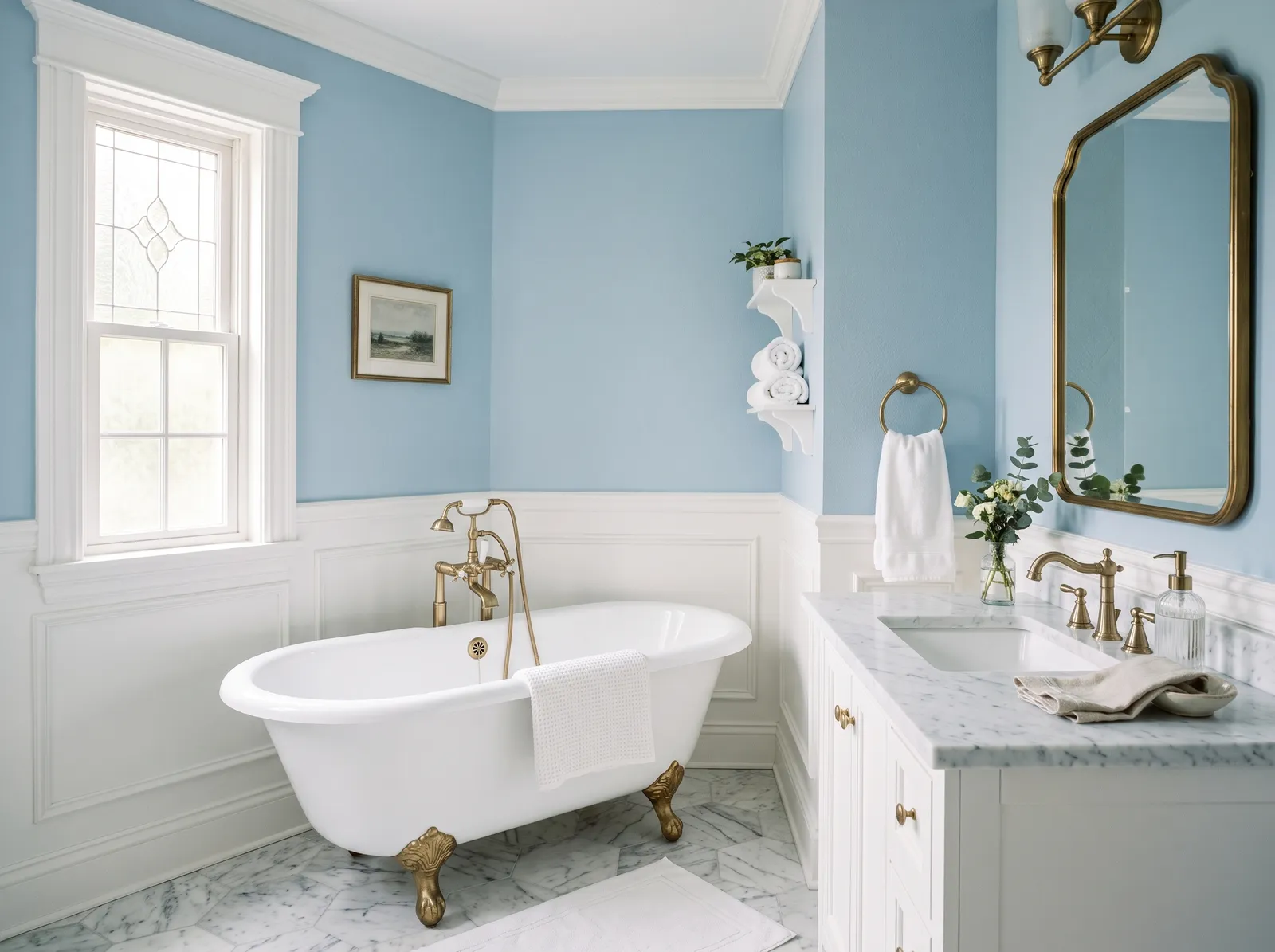 Blue painted in Yarmouth Blue — Powder Blue Calm