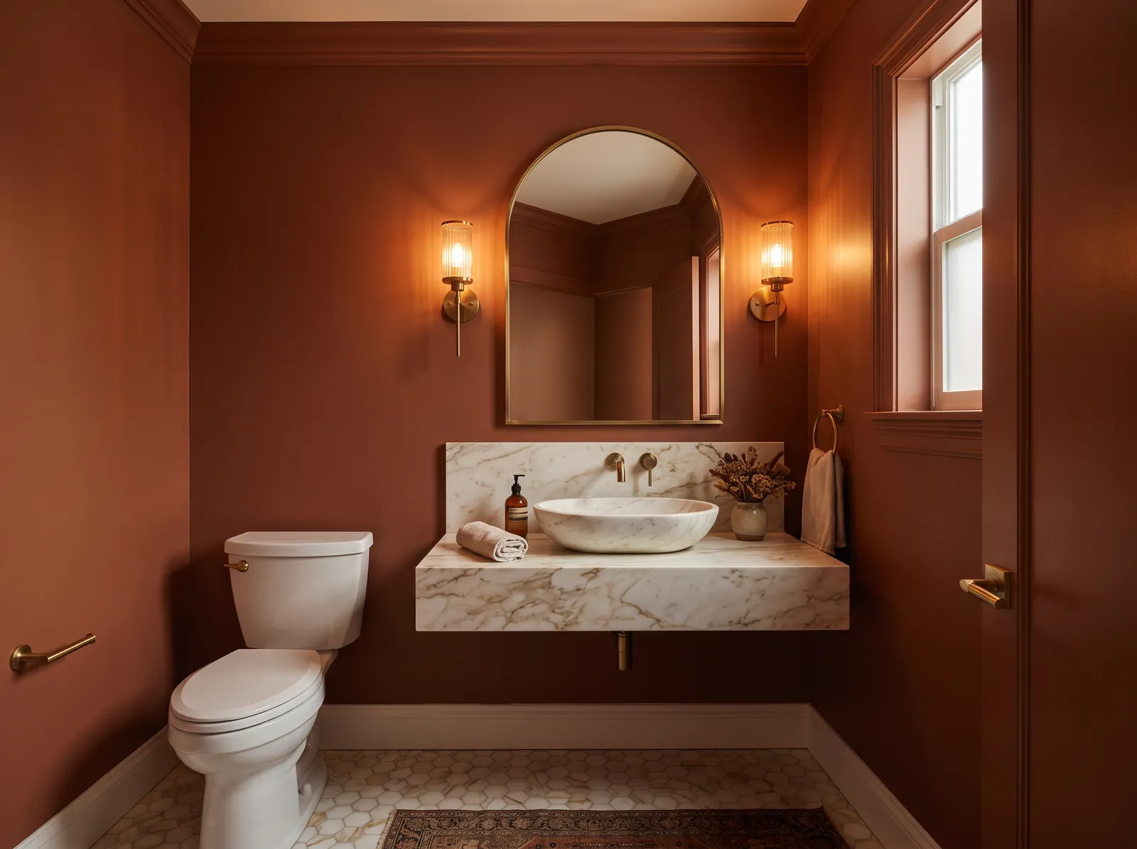 Bathroom painted in Cinnamon — Deep Cinnamon