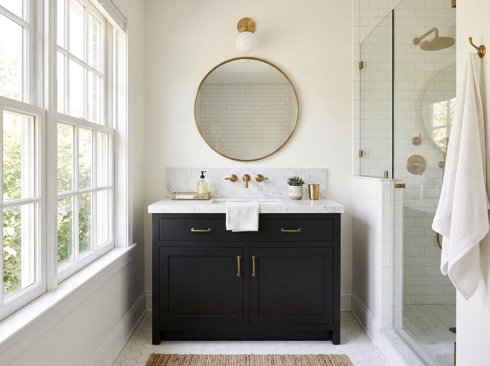 Black & White painted in Pure White — Crisp Black Vanity
