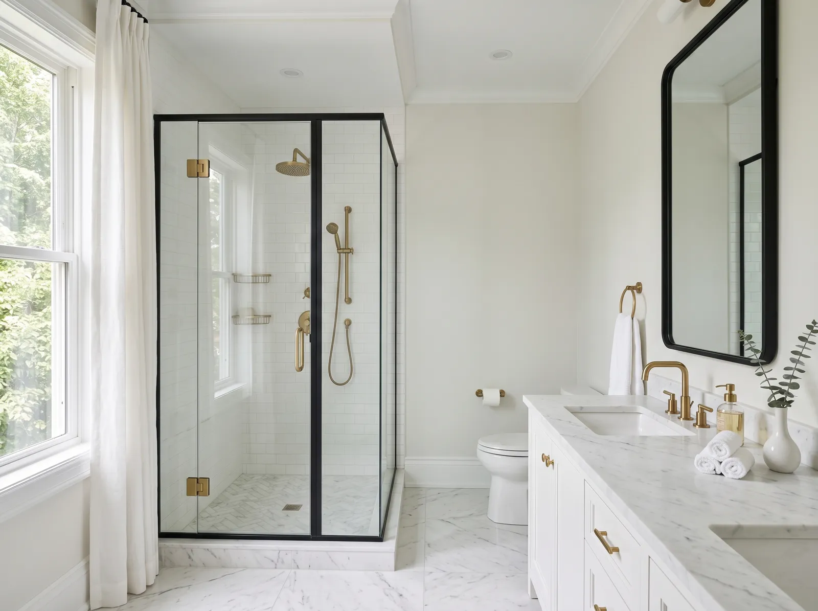 Black & White painted in Pure White — Black-Framed Glass