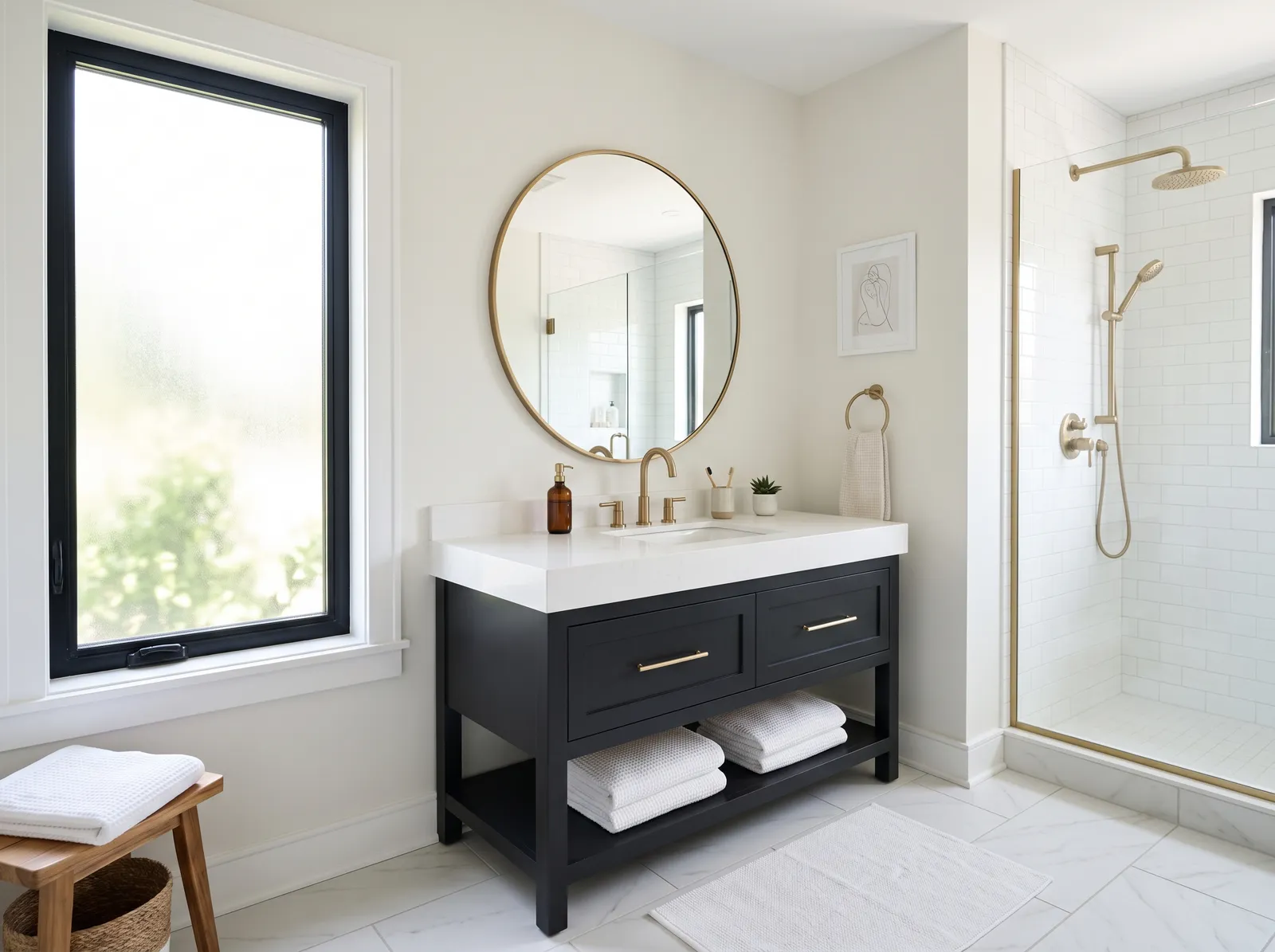 Vanity painted in Pure White — True-Black Vanity