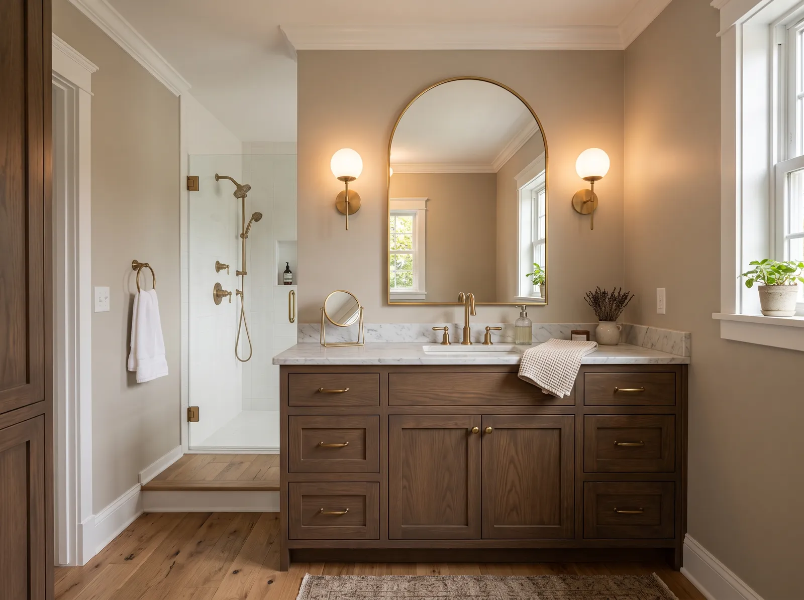 Vanity painted in Accessible Beige — Warm Bronze-Brown Vanity
