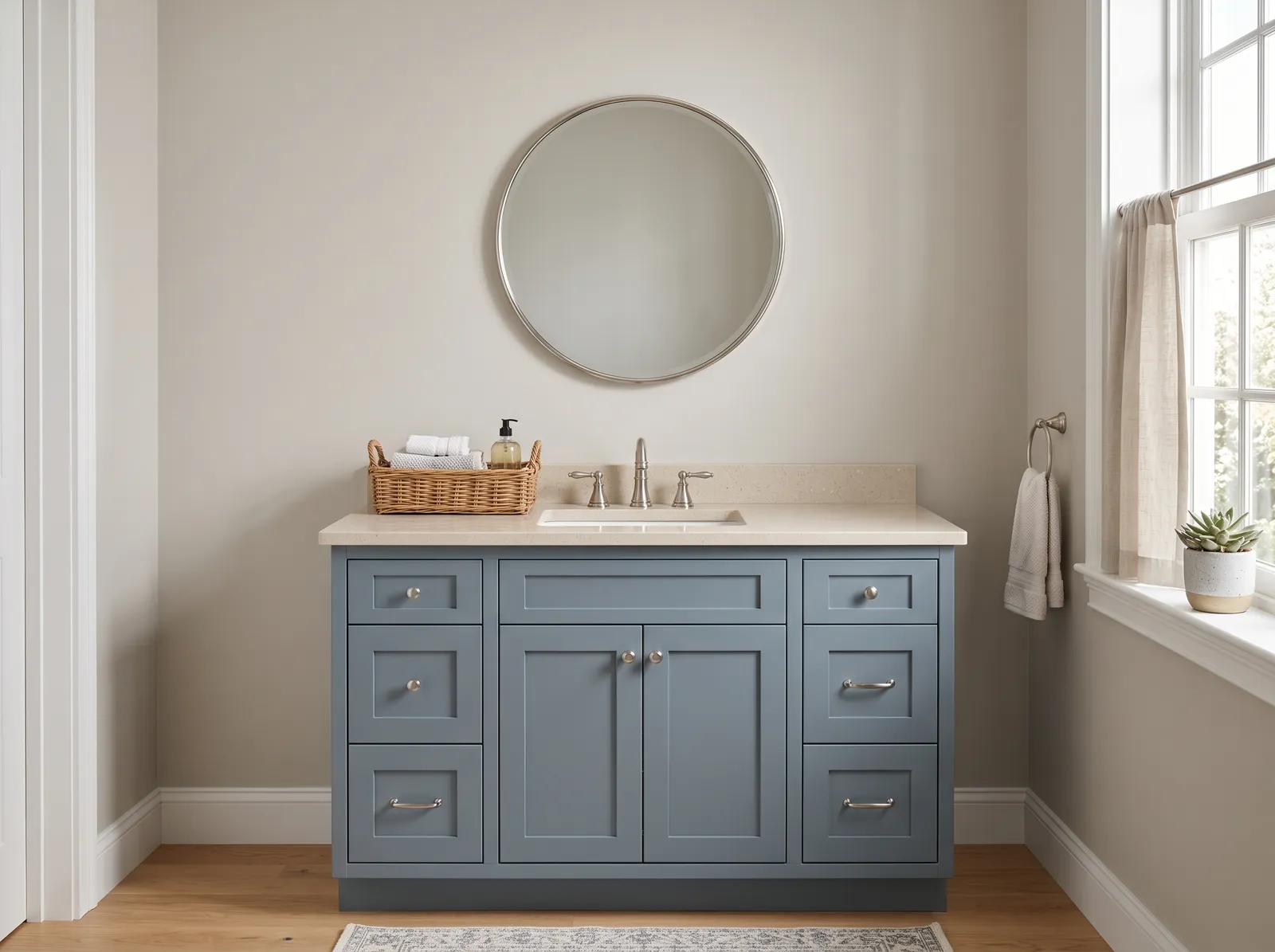 Vanity painted in Repose Gray — Smoky Slate Vanity