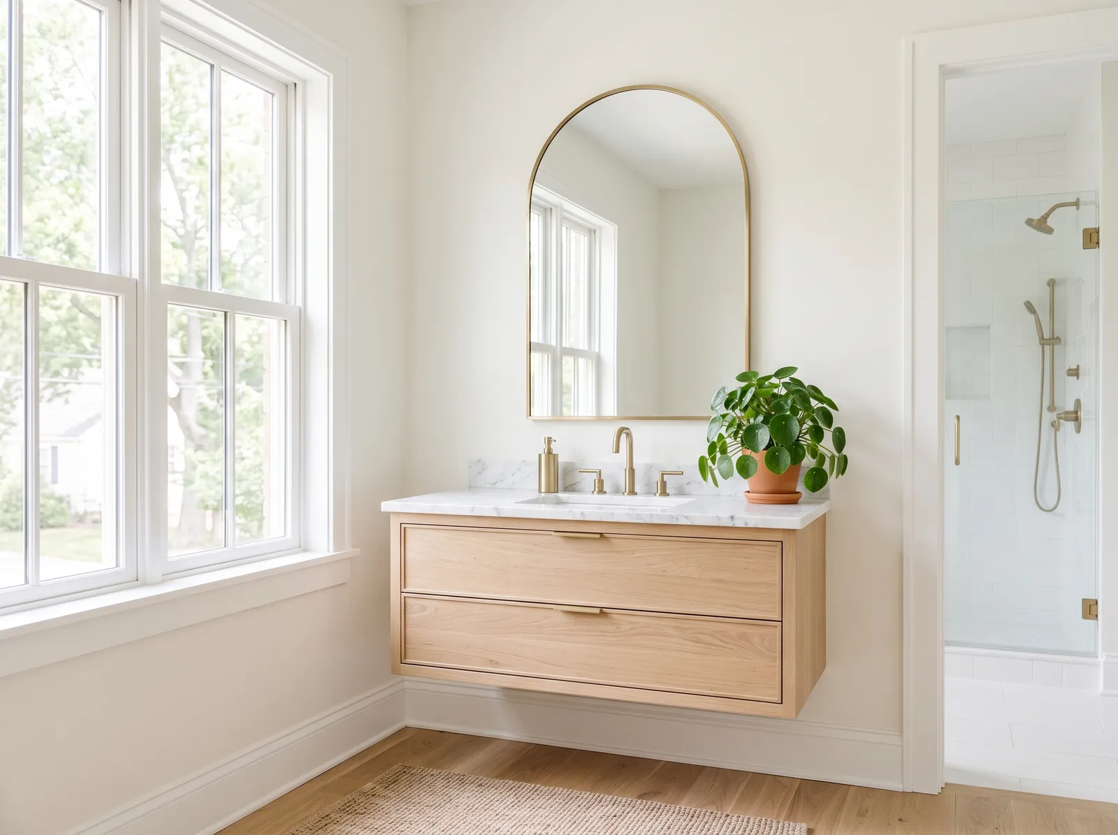 Bathroom painted in Du Jour — Bright All-White