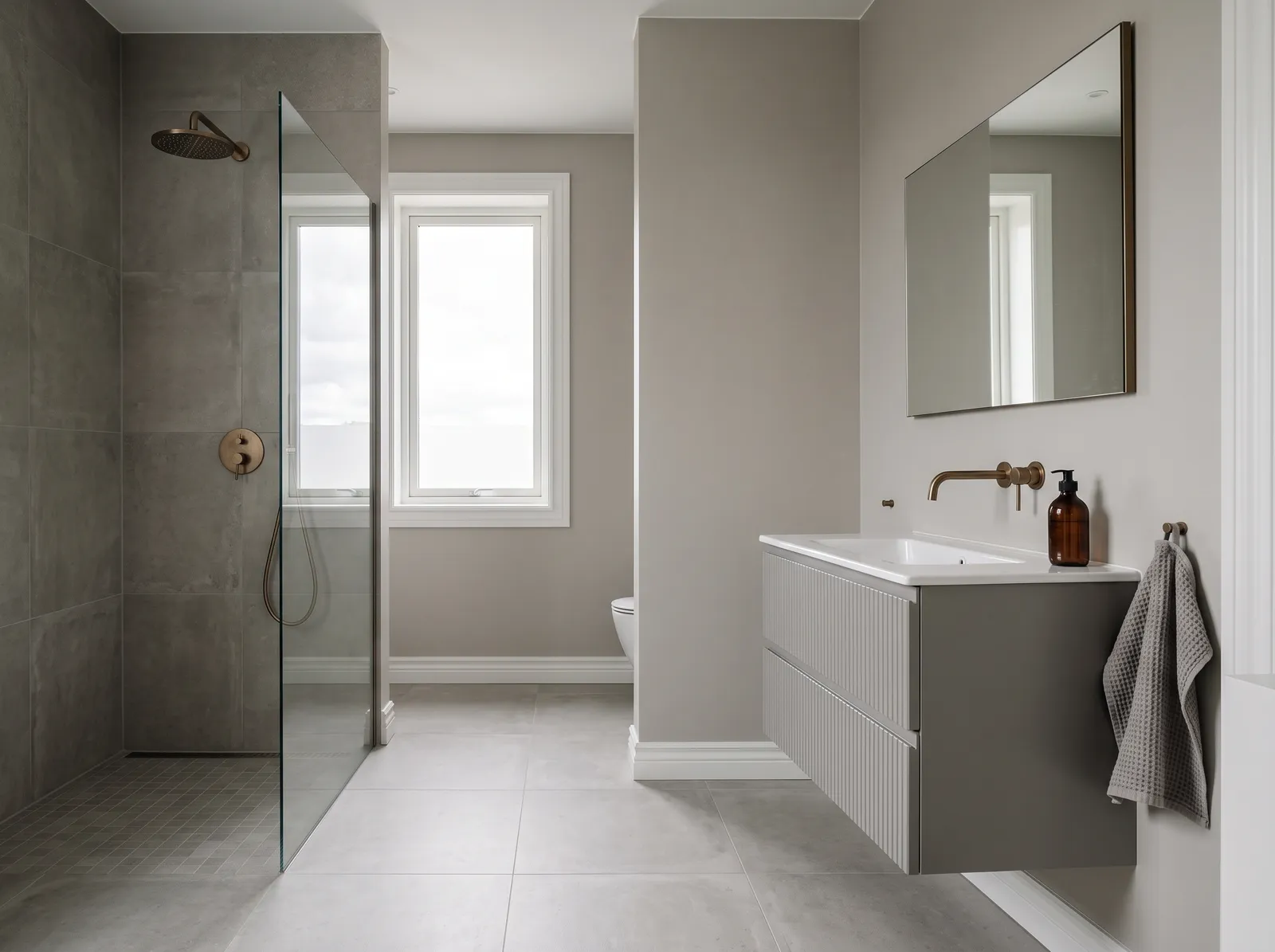 Bathroom painted in Kalispell — Modern Greige Gray