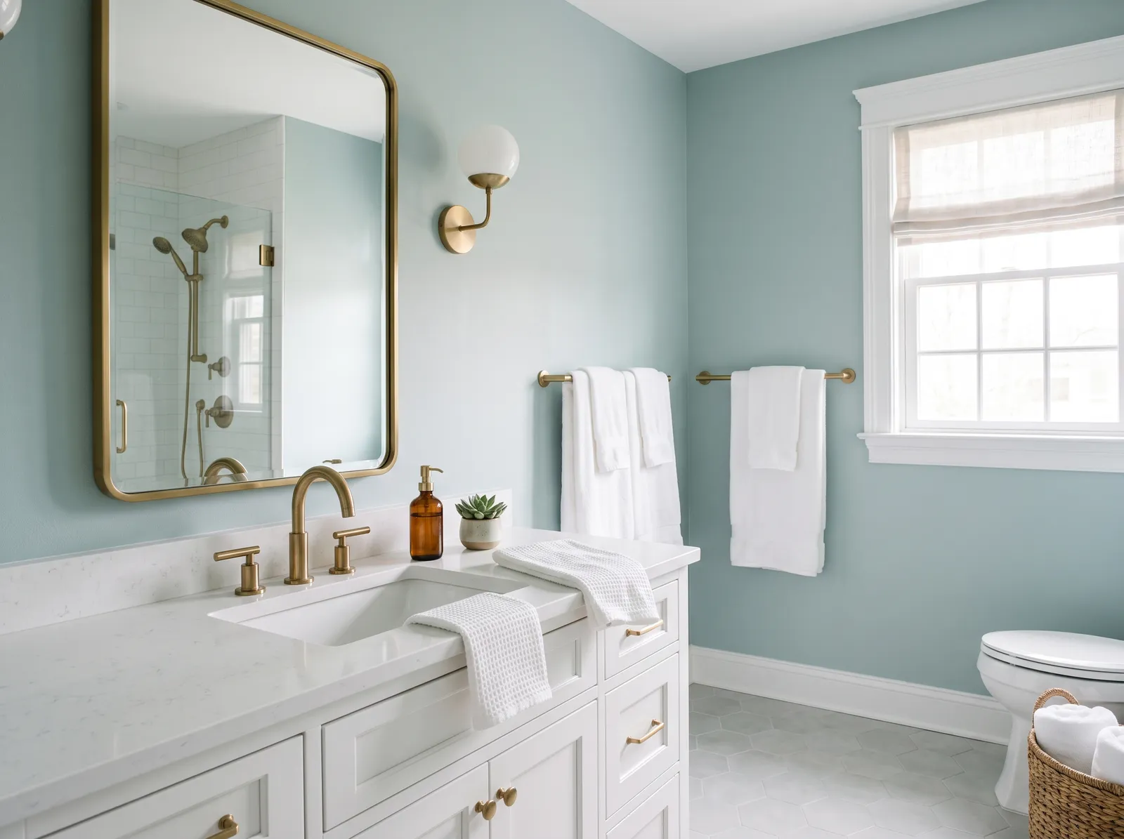 Guest painted in Palladian Blue — Airy Blue-Green