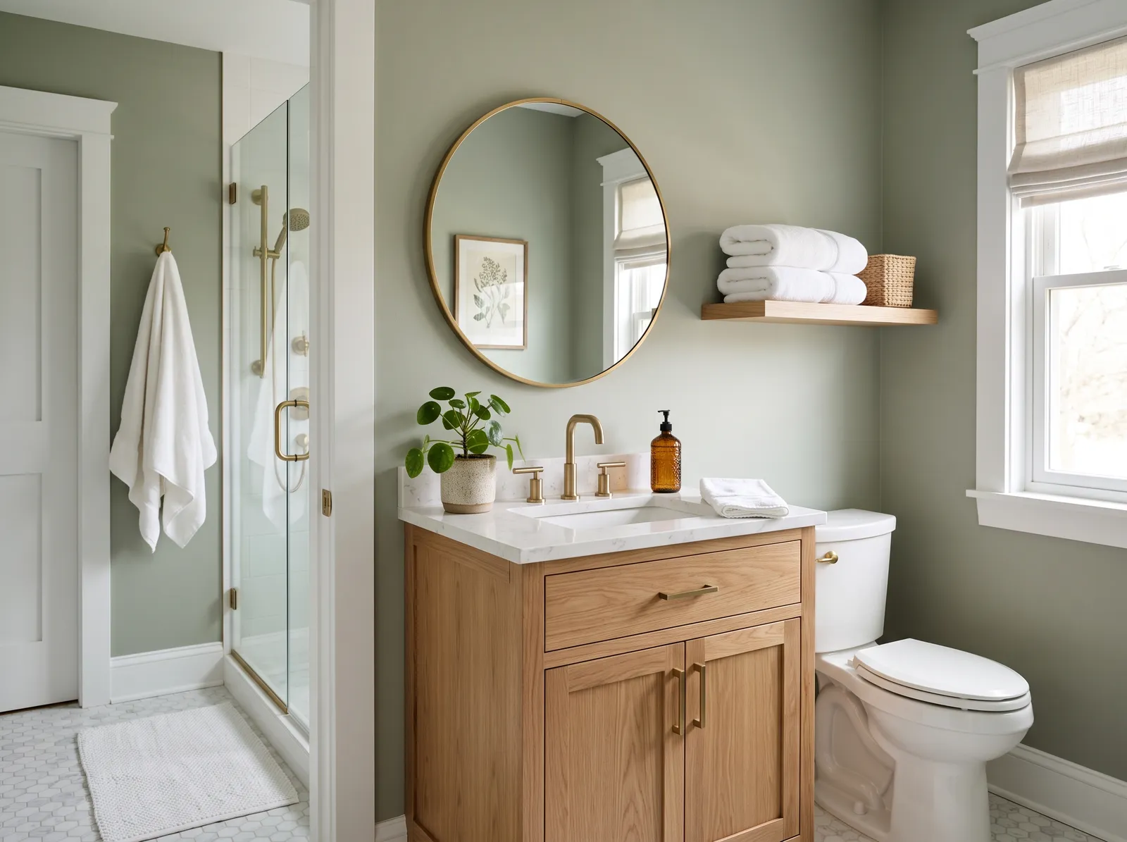 Guest painted in Evergreen Fog — Gentle Sage