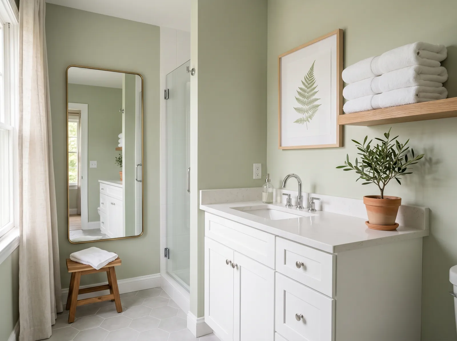 Guest painted in Saybrook Sage — Quiet Garden Sage