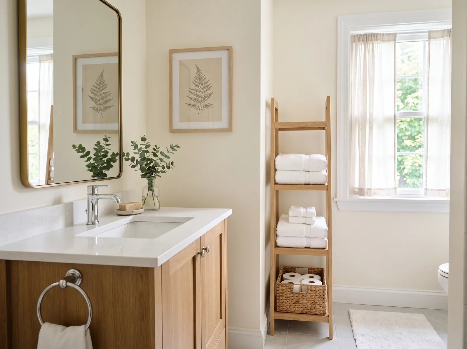 Guest painted in Swiss Coffee — Warm White Welcome