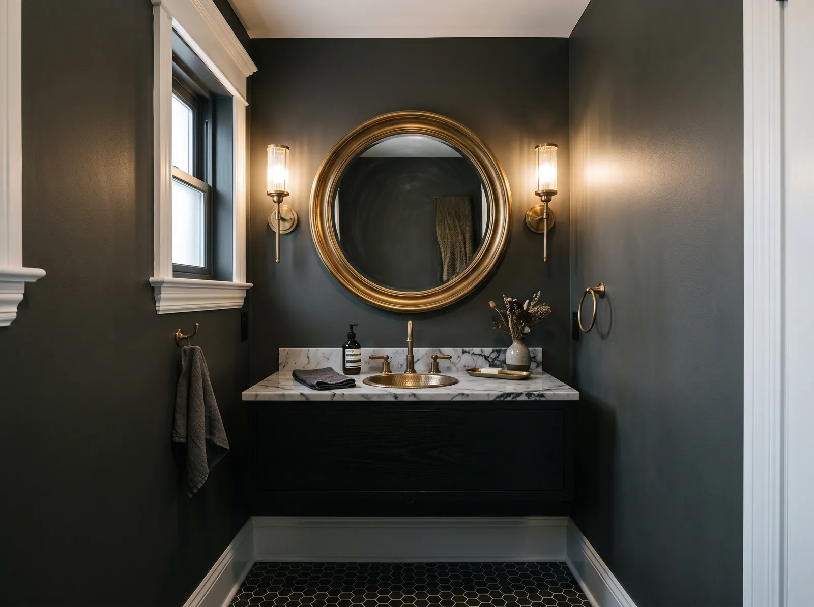 Half / Powder painted in Chelsea Gray — Charcoal Drama