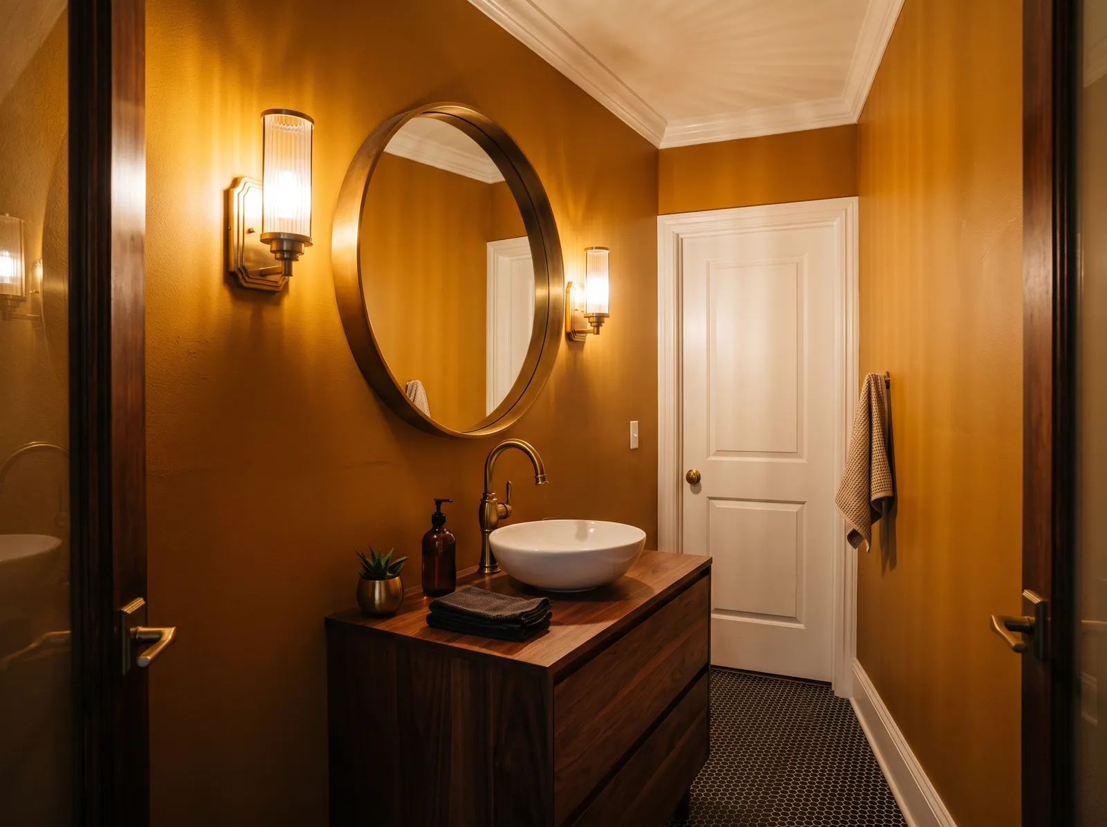 Half / Powder painted in Cut the Mustard — Golden Ochre Glow