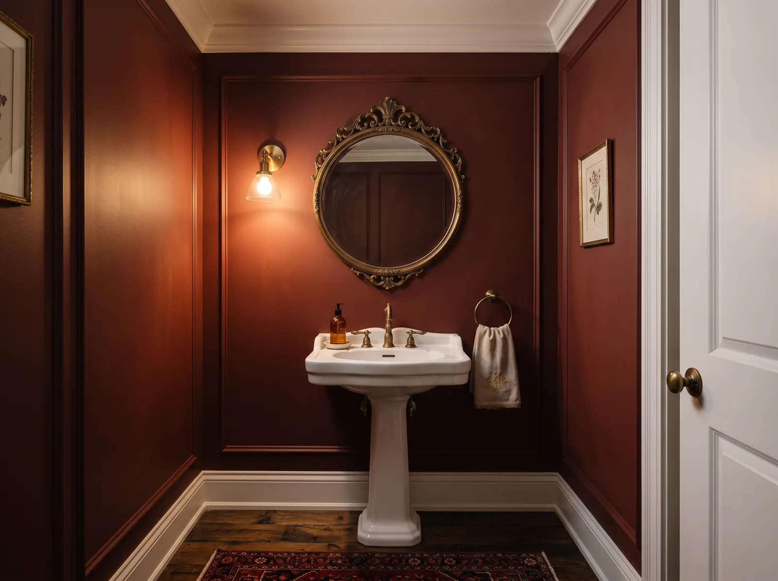 Half / Powder painted in Rookwood Red — Deep Oxblood Red
