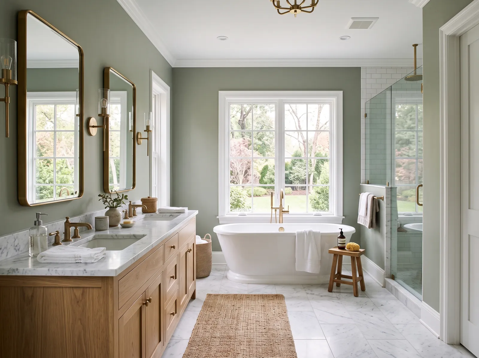 Master painted in Evergreen Fog — Sage Green Retreat