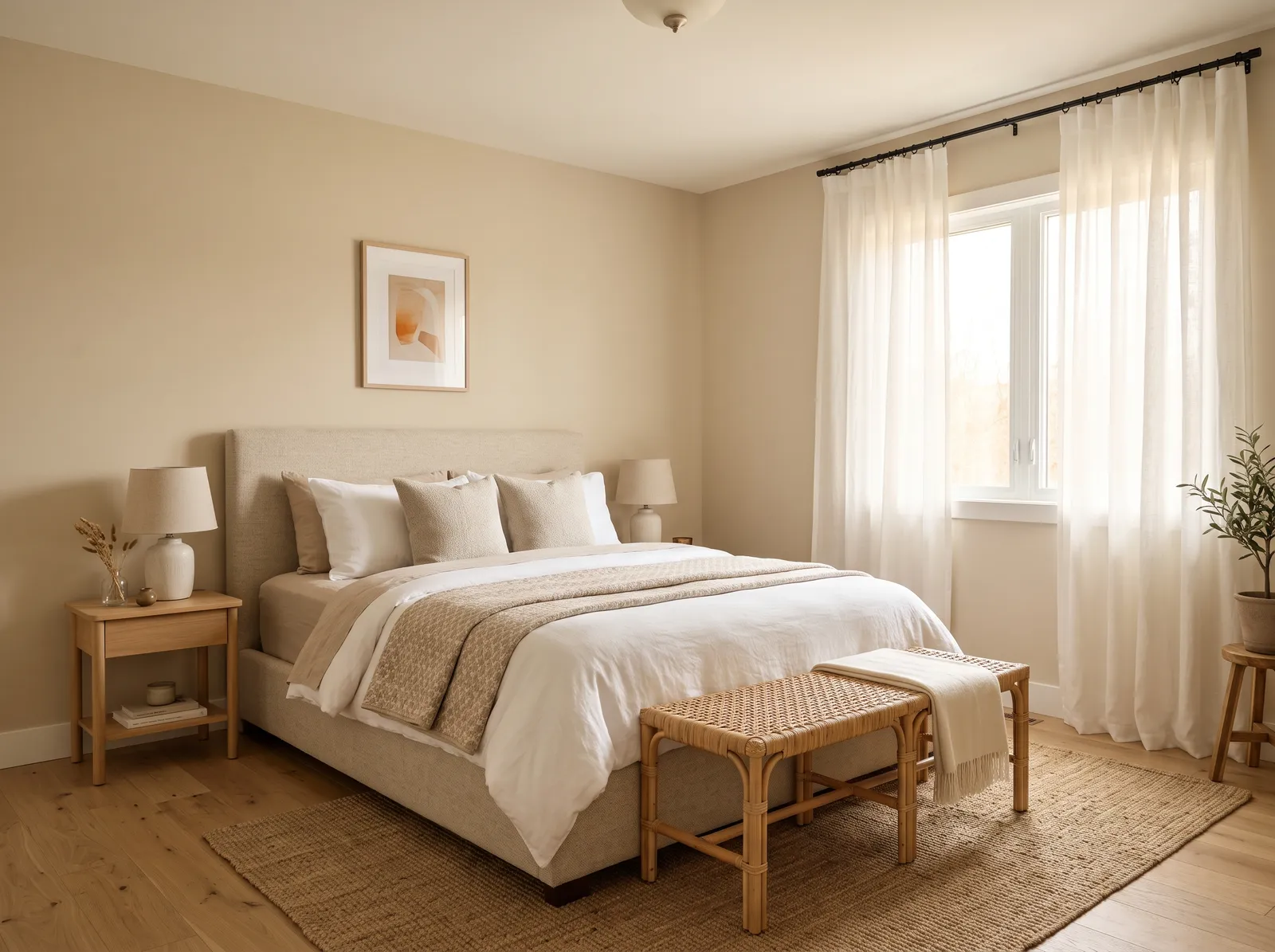 Beige painted in Natural Linen — Soft Linen Bedroom