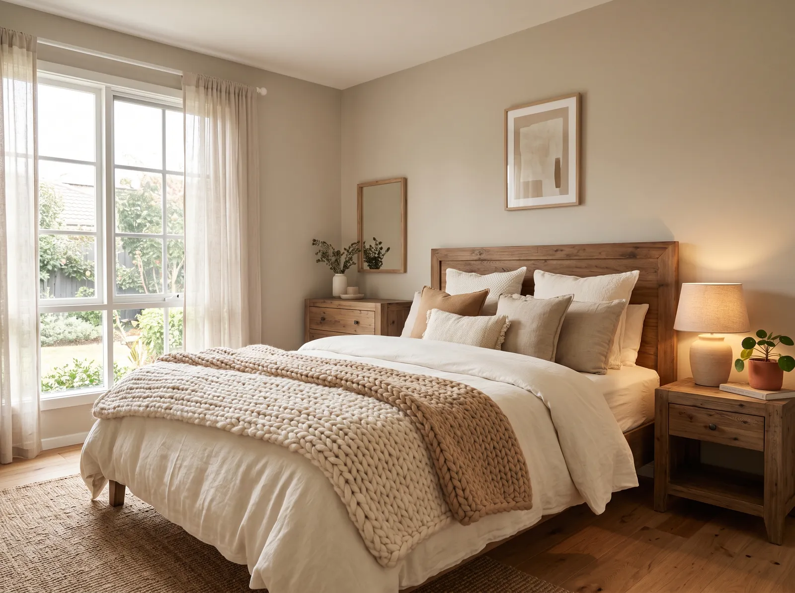 Beige painted in Wool Skein — Soft Wool Cocoon