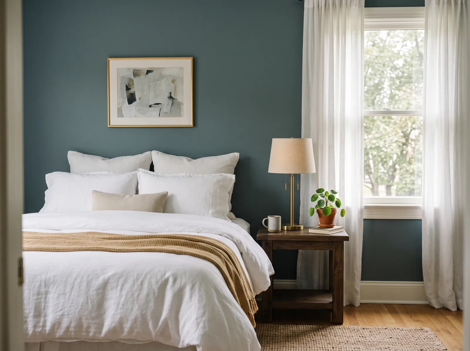 Teal painted in Riverway — Riverway Warmth