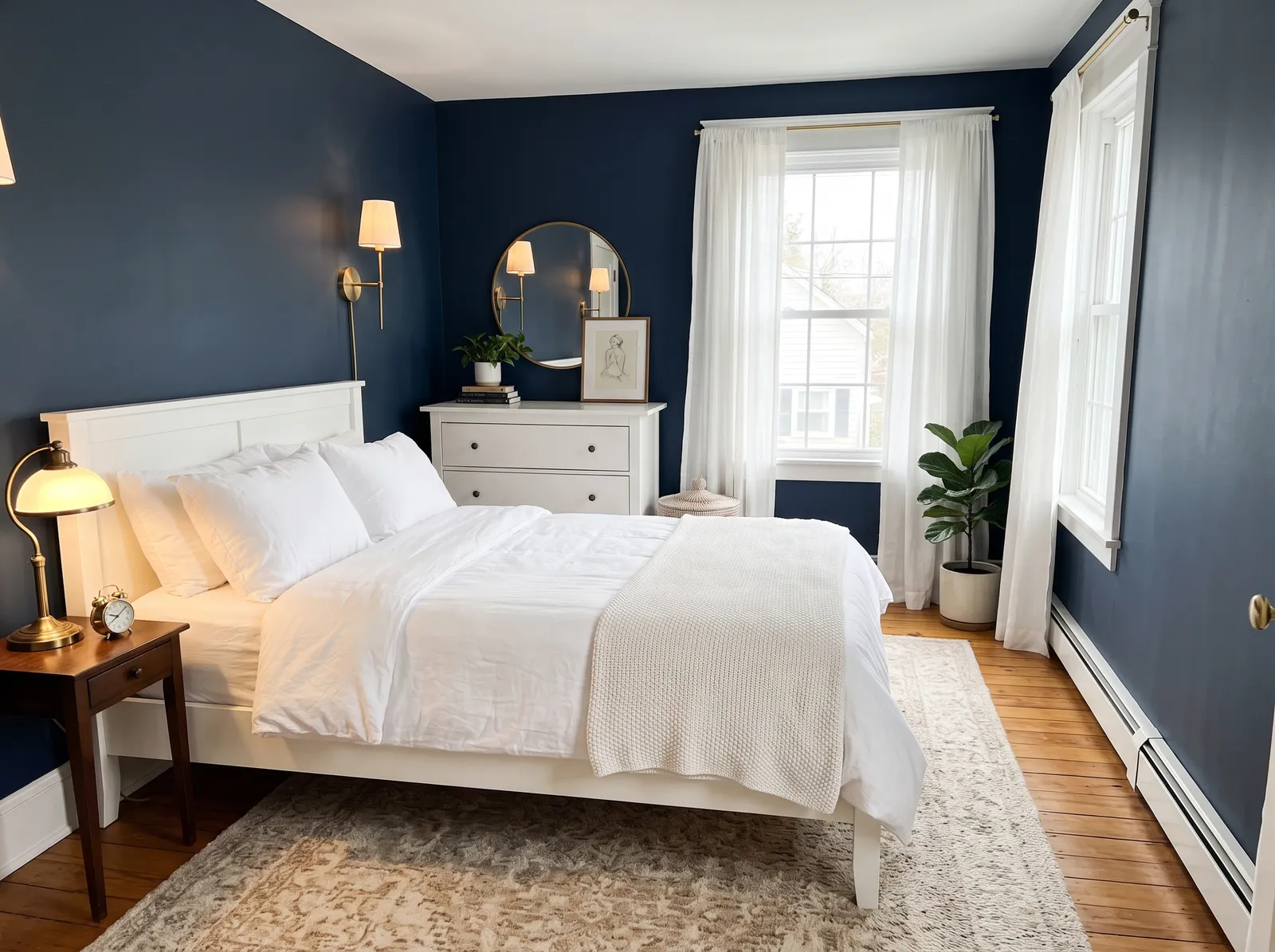 White Furniture painted in Hale Navy — Crisp Deep Navy