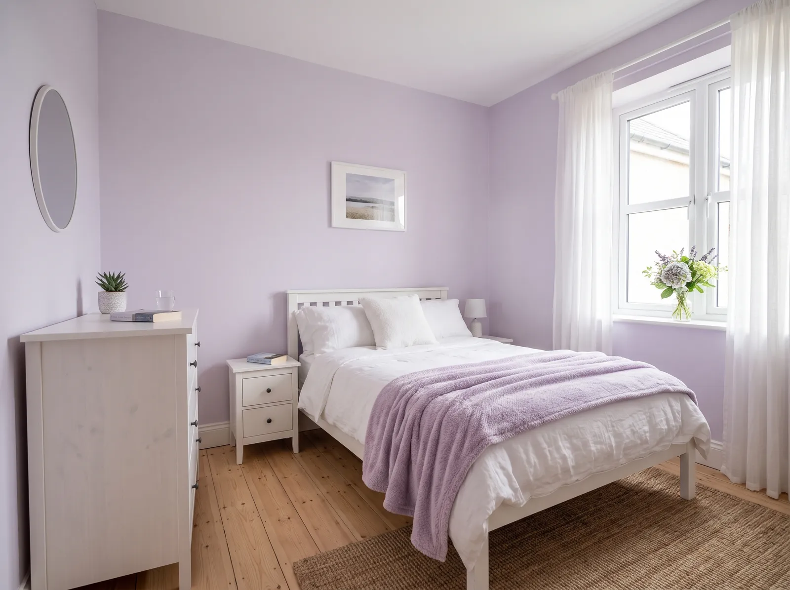 White Furniture painted in Misty Lilac — Soft Lavender Hush