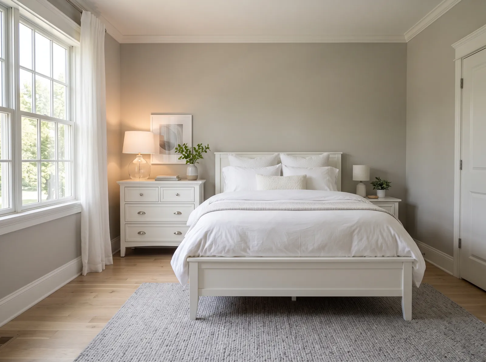 White Furniture painted in Repose Gray — Gentle Soft Gray