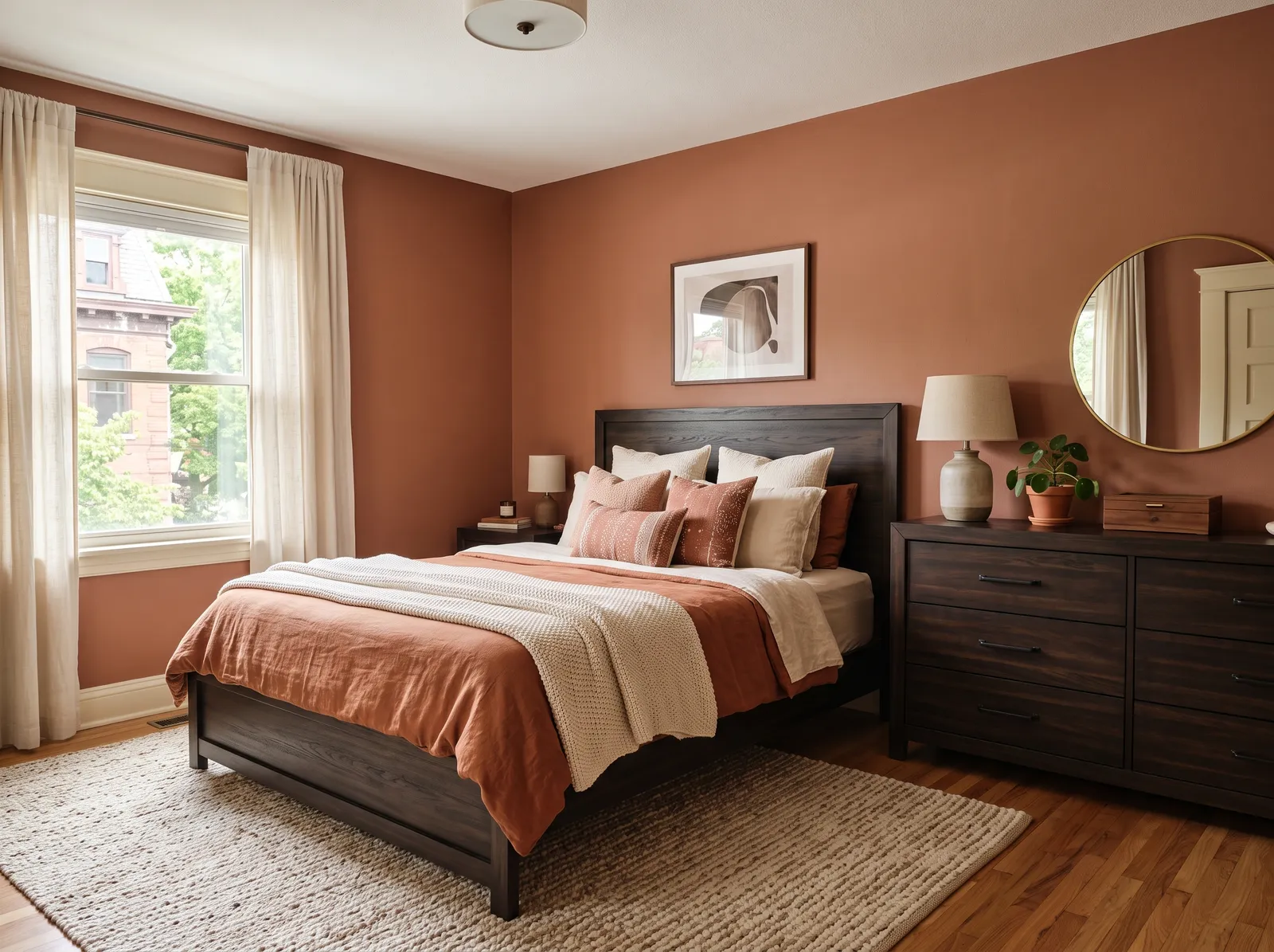 Dark Wood Furniture painted in Cavern Clay — Soft Terracotta Glow