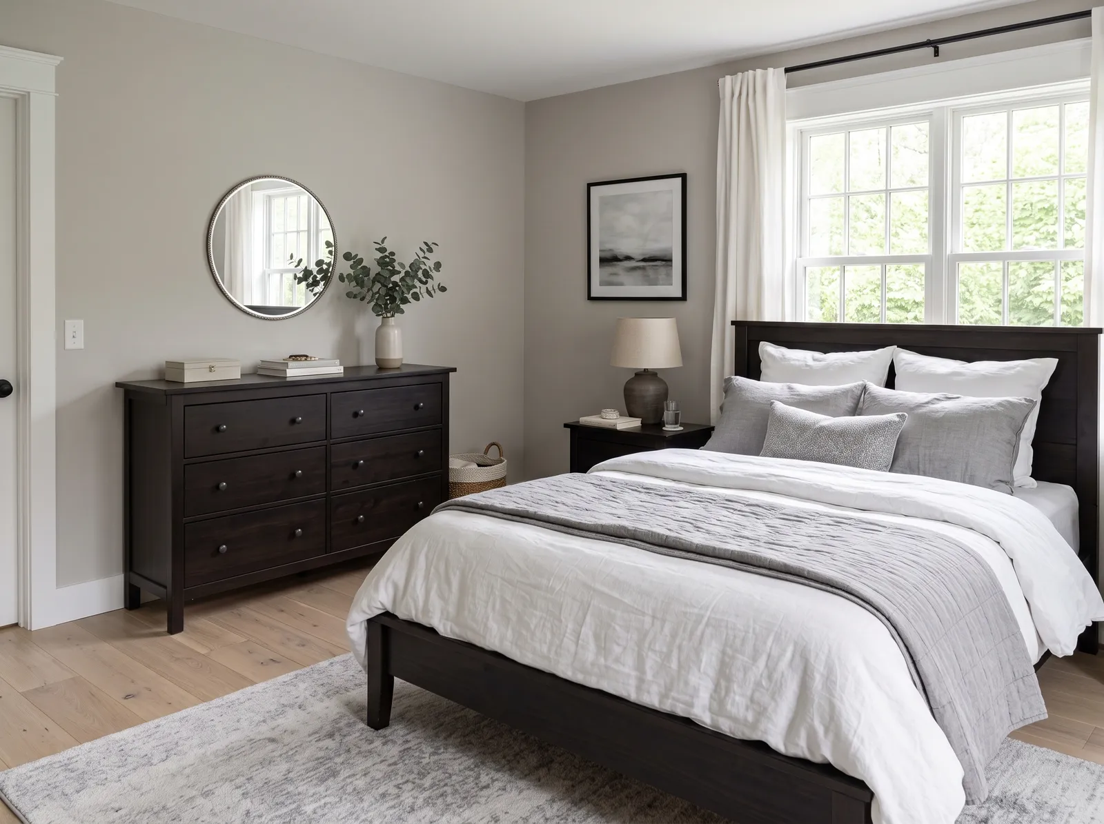 Dark Wood Furniture painted in Repose Gray — Gentle Greige Gray