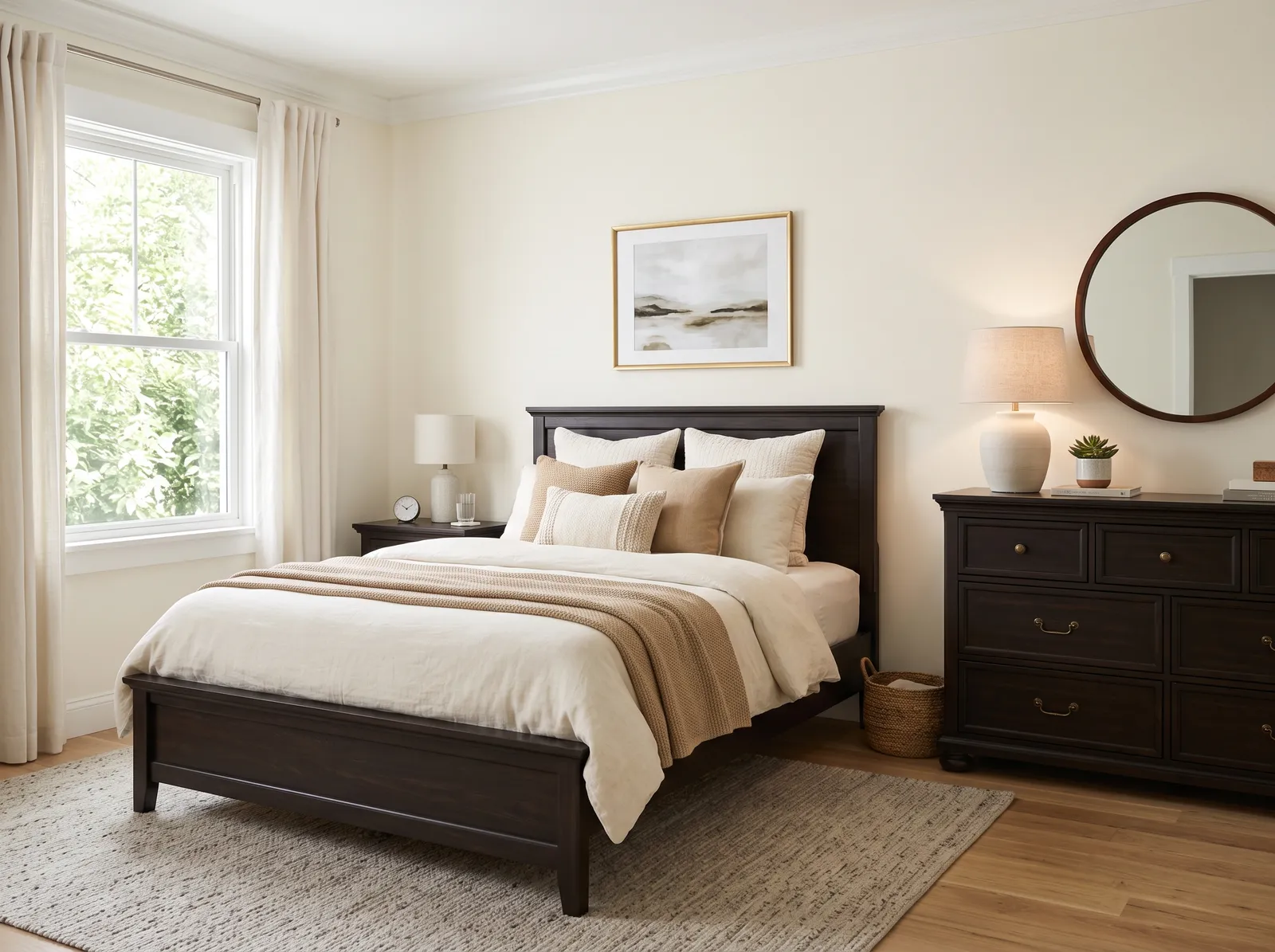 Dark Wood Furniture painted in White Dove — Creamy White Ease