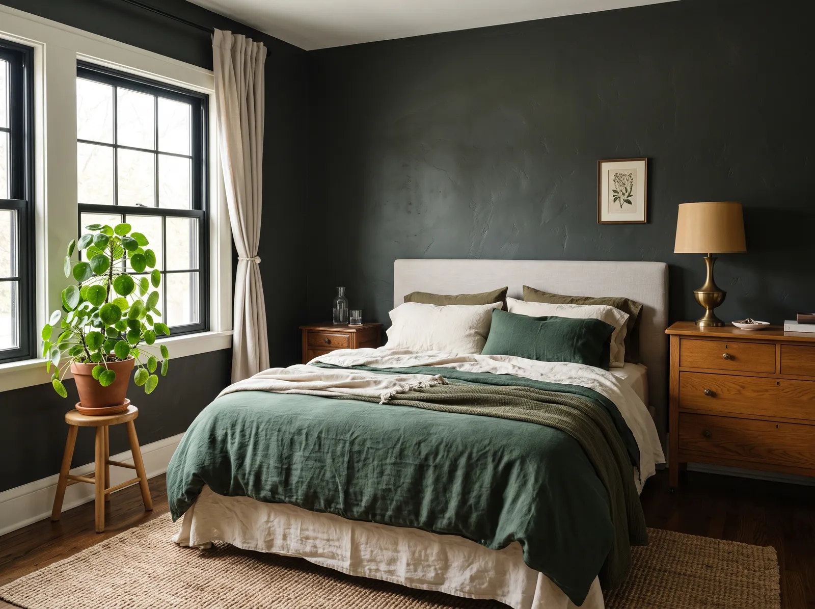 Black painted in Wrought Iron — Green-Black Bedroom