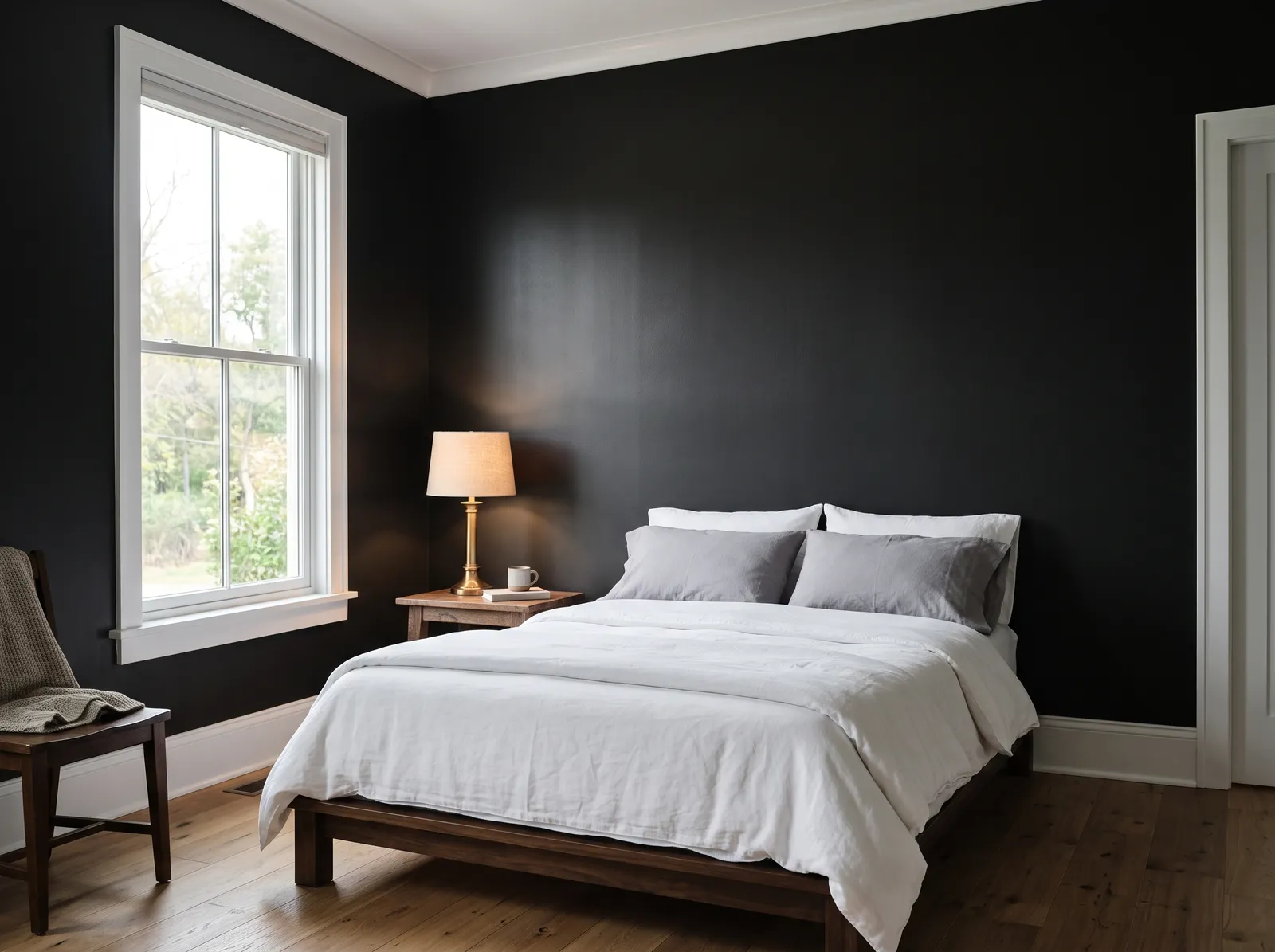 Black painted in Tricorn Black — True Black Walls