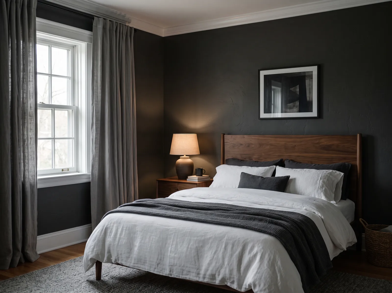 Gray painted in Peppercorn — Moody Charcoal Retreat
