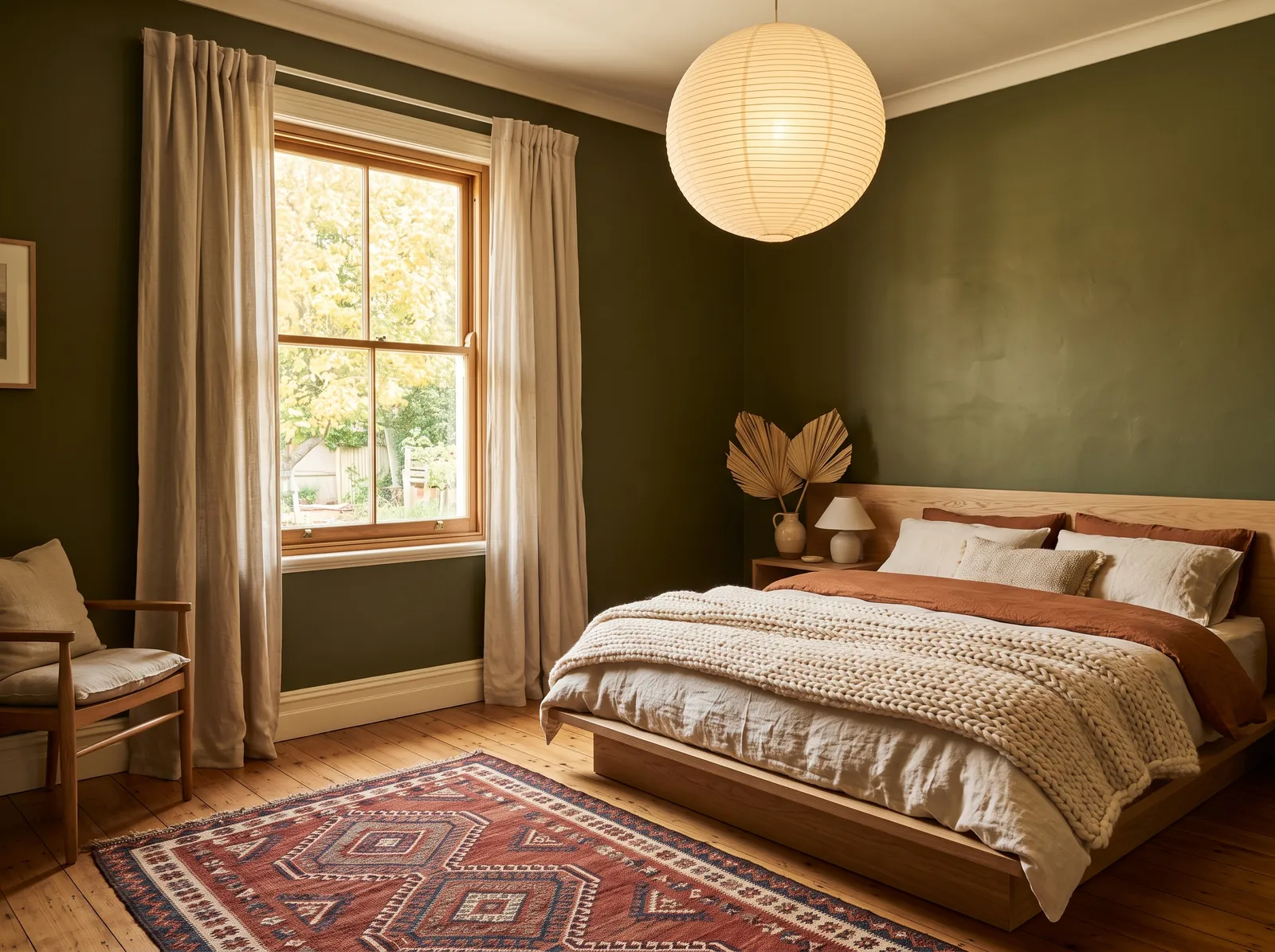 Green painted in Bancha — Warm Olive Green