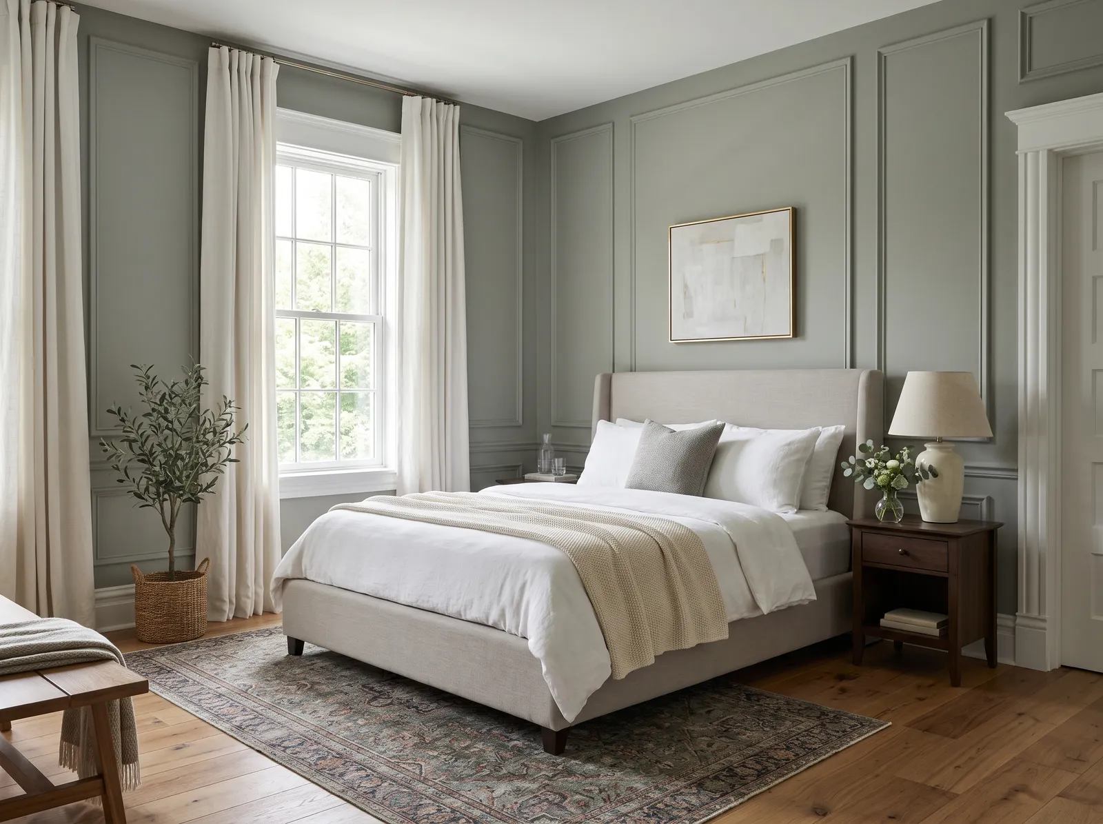 Green painted in Evergreen Fog — Foggy Designer Green