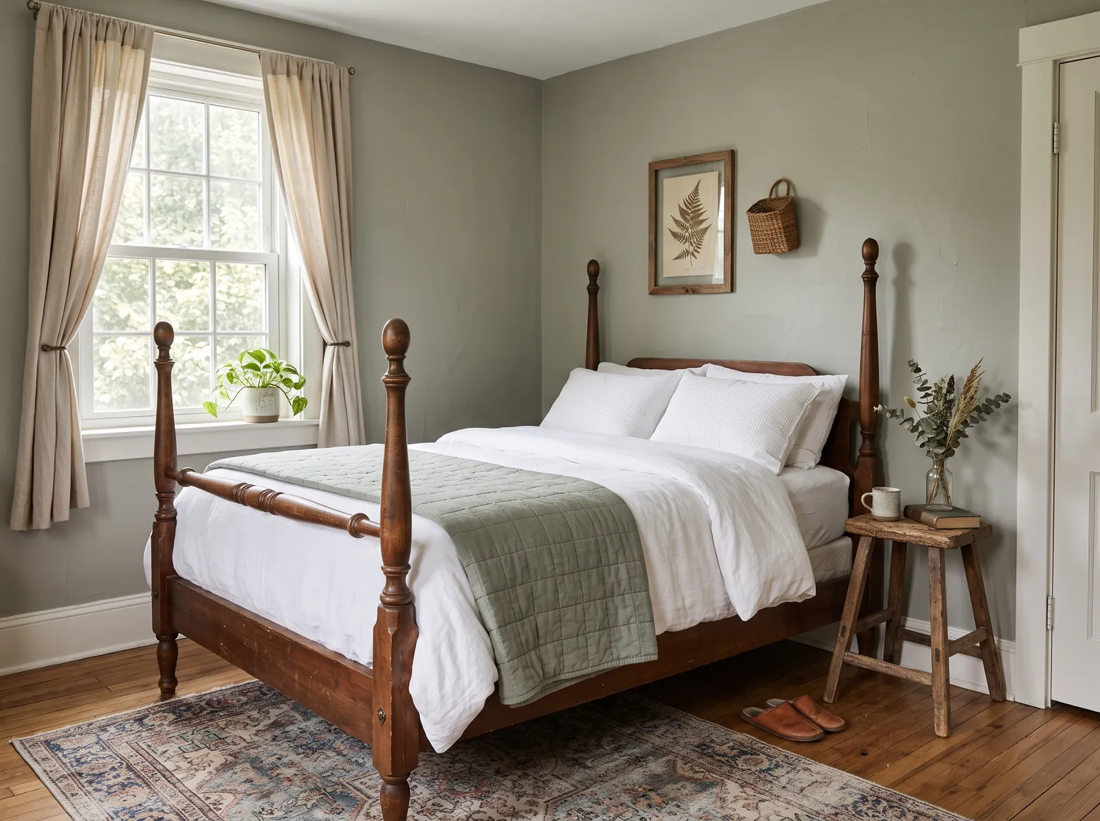 Green painted in October Mist — Gentle Mist Sage